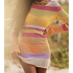 NEW CAPITTANA mabel crochet cover-up dress in multicolor